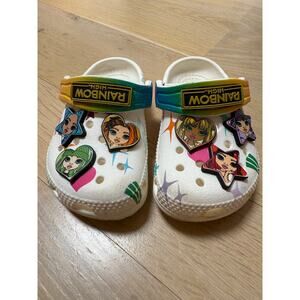Crocs Rainbow High SZ C5 White Printed Jibbits Girls